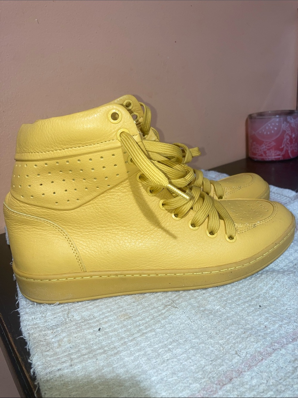 Fox Women's High-Top Sneakers in Bright Yellow